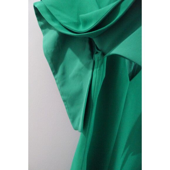 Black Halo Simona Ruffled Crepe Mini - Emerald Green 0 - Picture 4 of 7
